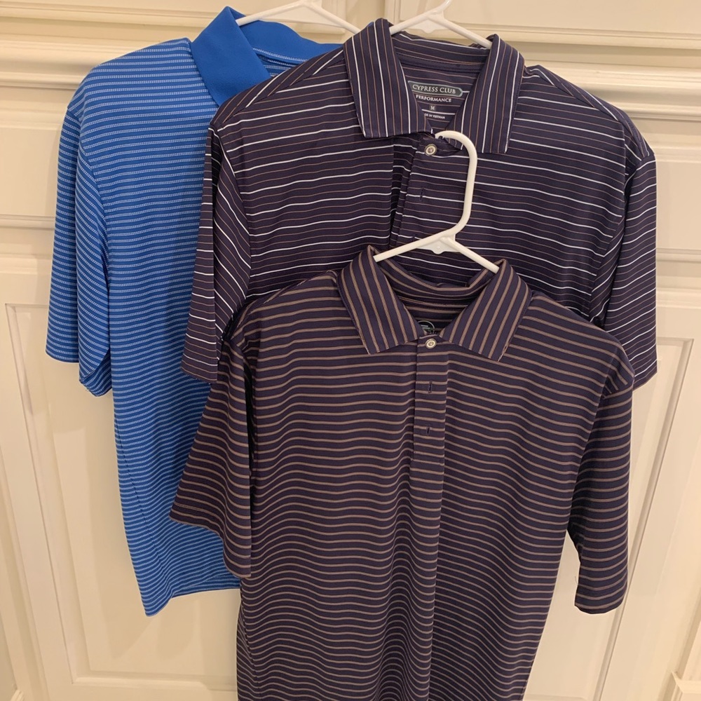 Three golf polos size medium